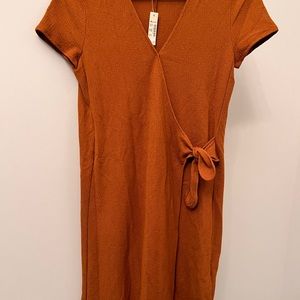 Madewell mid-length wrap dress.